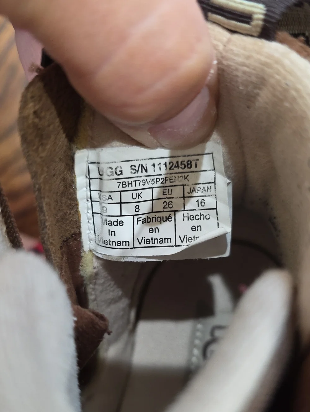 UGG Size 9 Kids Brown Suede Boots with Red and Black Laces
